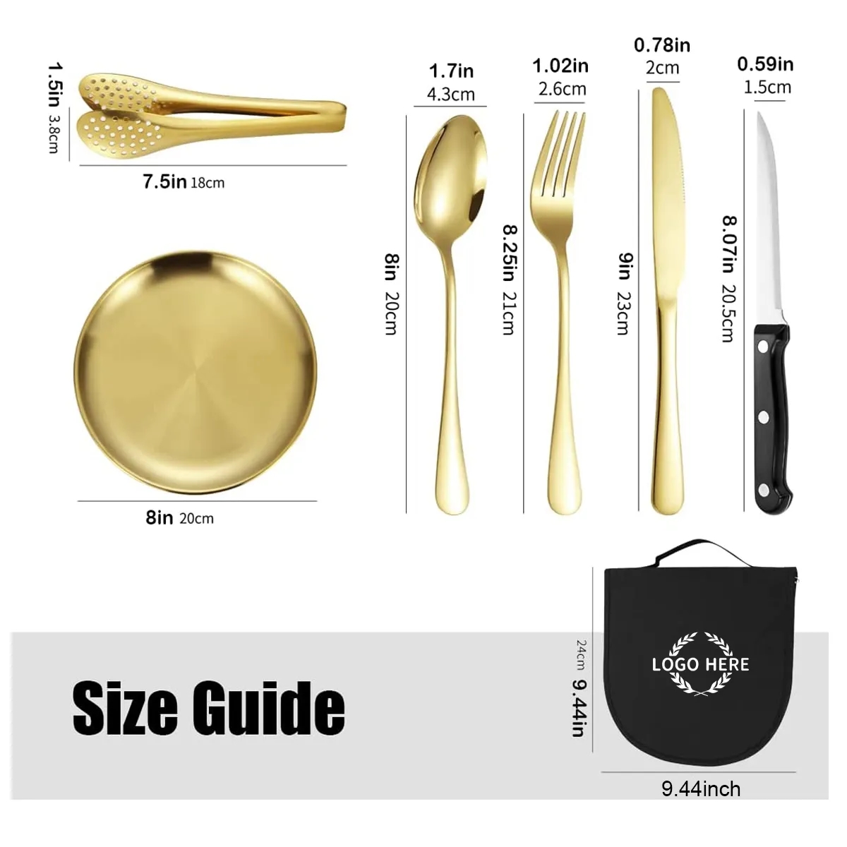 Outdoor Stainless Steel Tableware Set 4