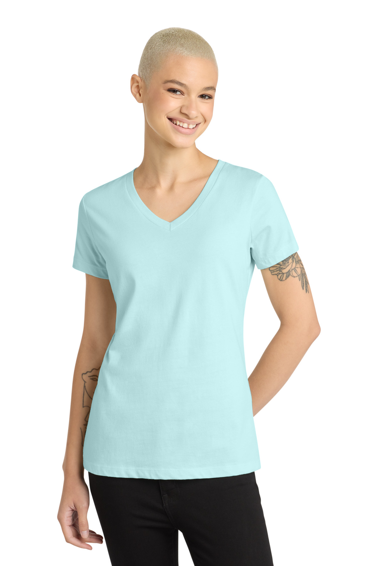 District - Women's Perfect Weight V-Neck Tee. DM1170L 27