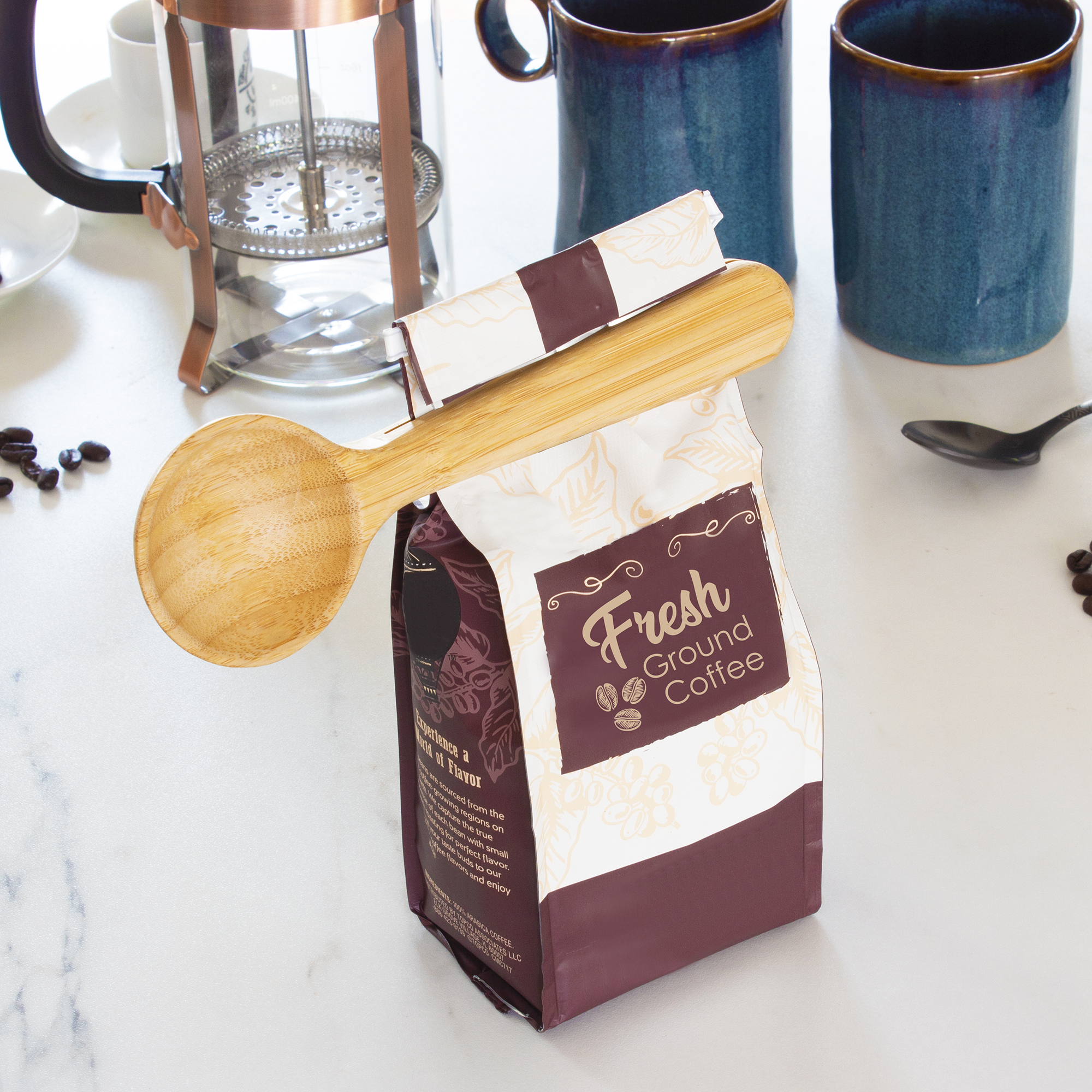 Bamboo Coffee Scoop with Built In Bag Clip 11
