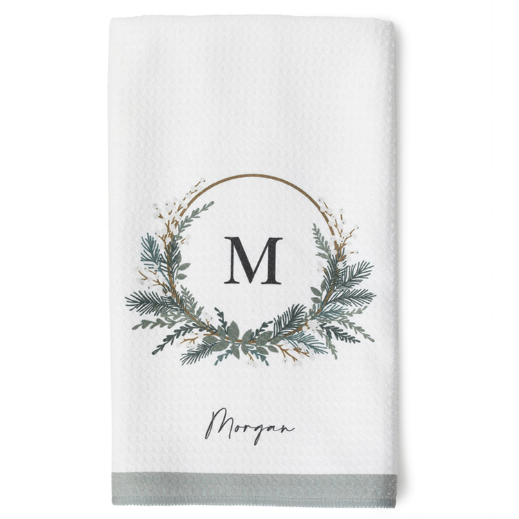 Holiday Monogram Kitchen Towel 1