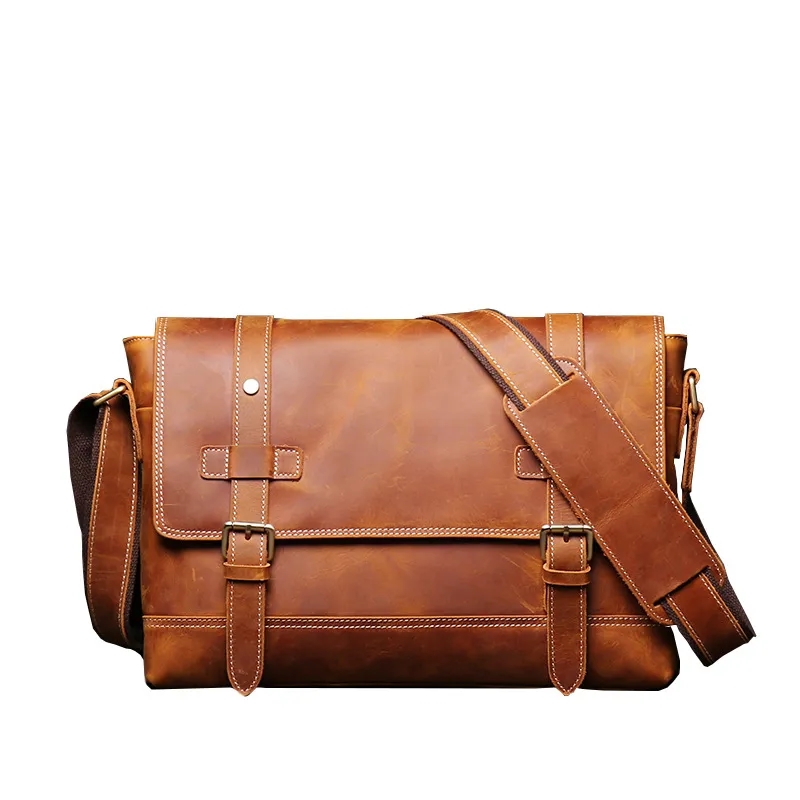 Crazy Horse Leather Messenger Bag 4