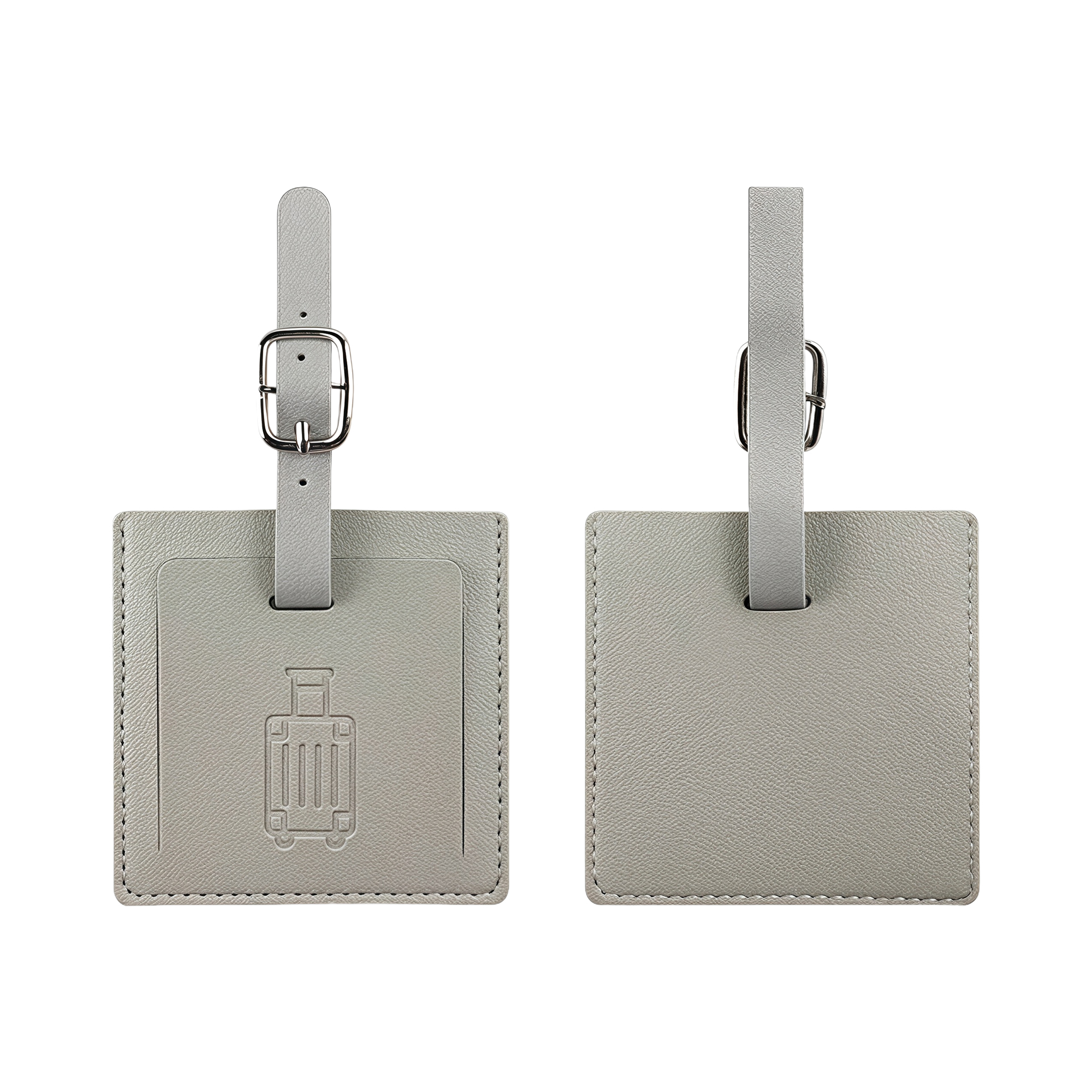 Square Luggage Tag PU Leather with Signature Paper 10