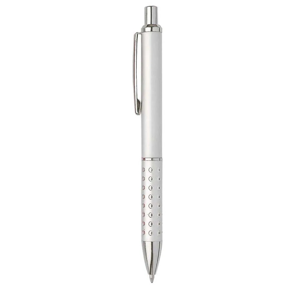 Bling ballpoint pen with aluminium grip 1
