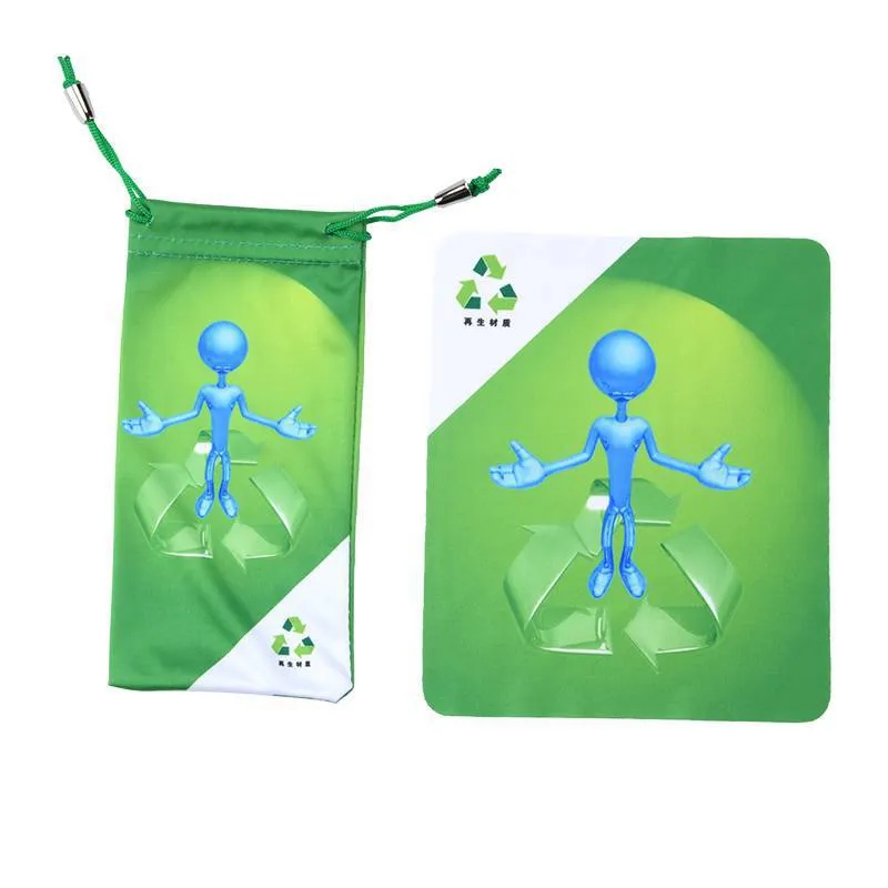 RPET Glasses Wiping Cloth with Pouch 4