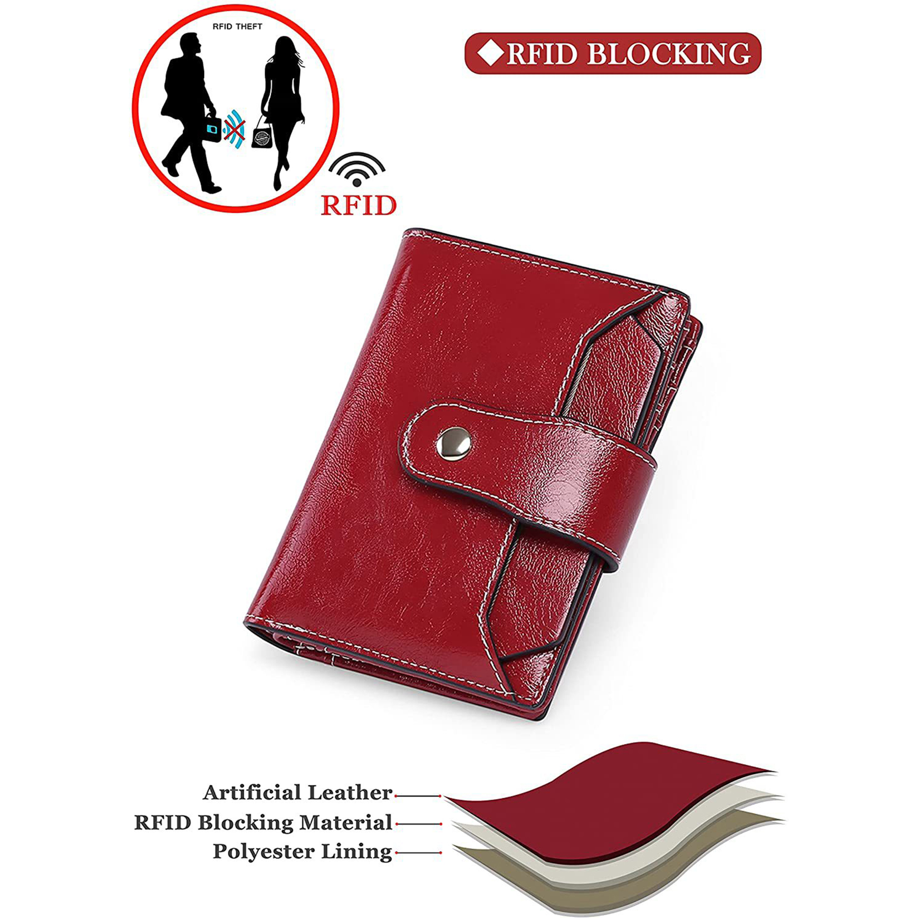 Leather Pocket Wallet Card Case Purse 2