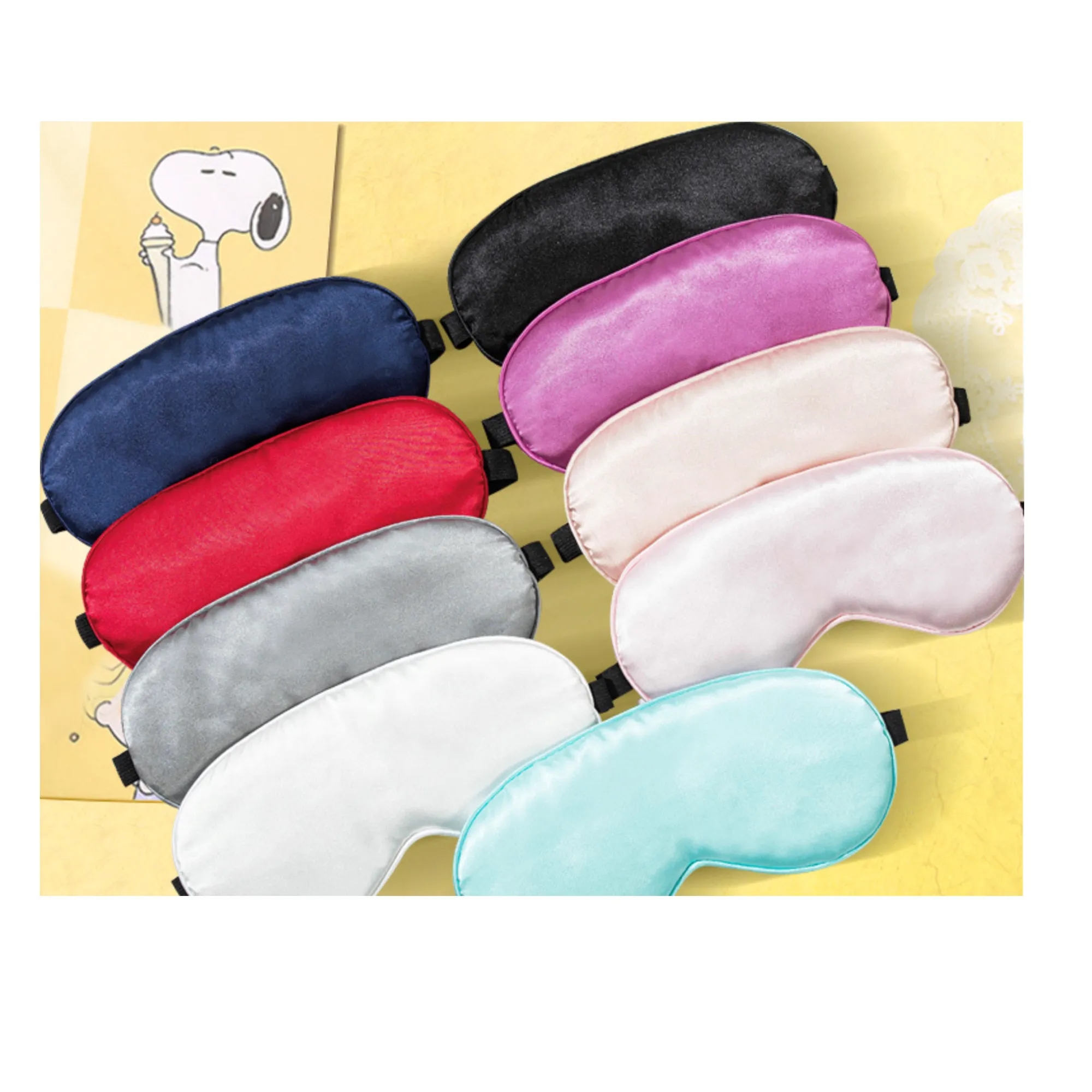 Soft Satin Blackout Sleeping Eye Mask with Adjustable Straps 2