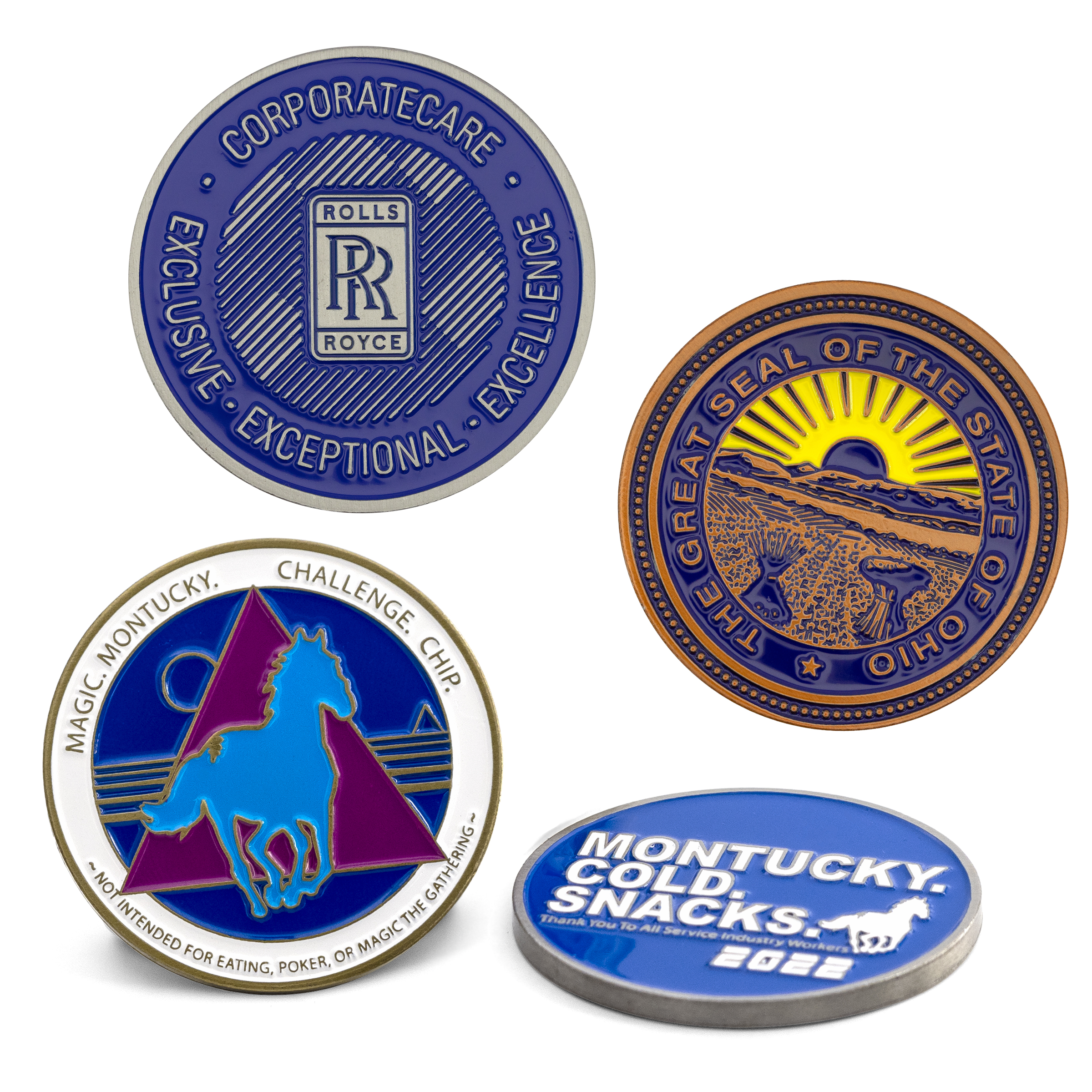 Die Struck Economy Iron Challenge Coins (1-3/4")
