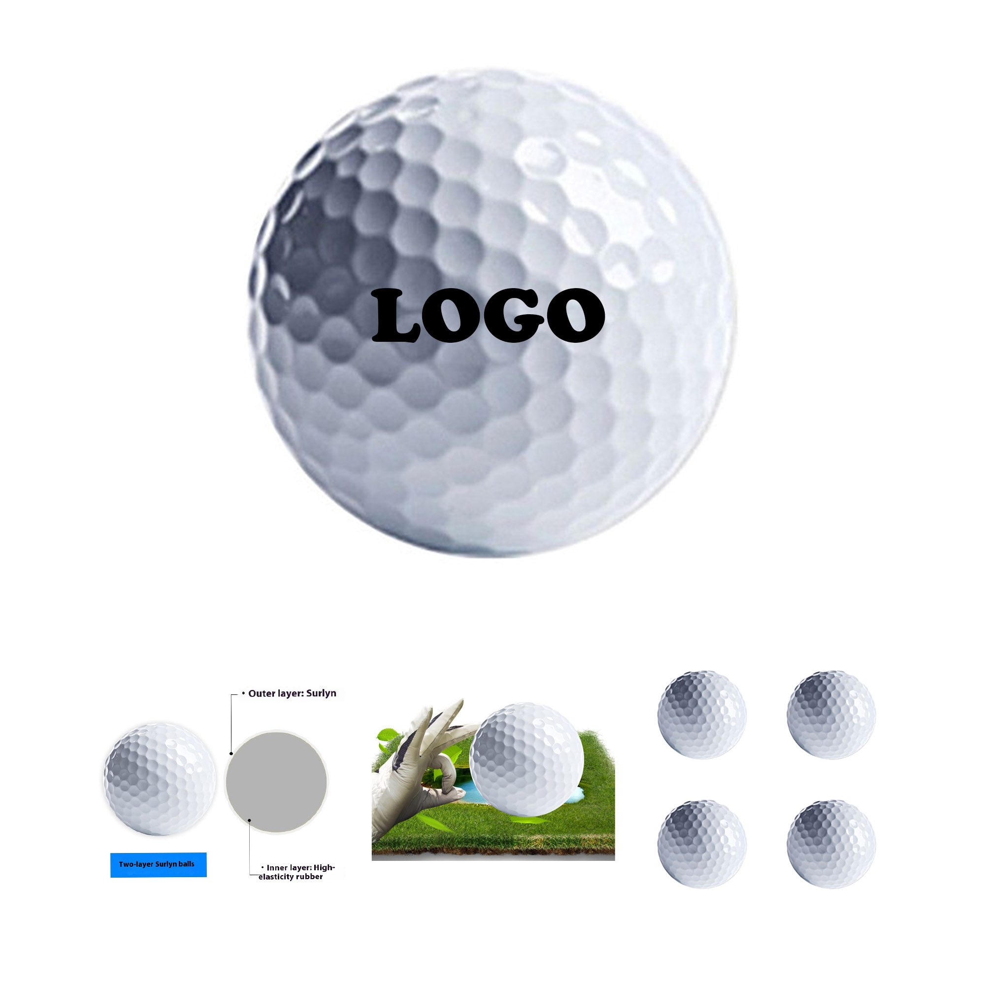 MOQ 100 pcs Custom Golf Balls 1