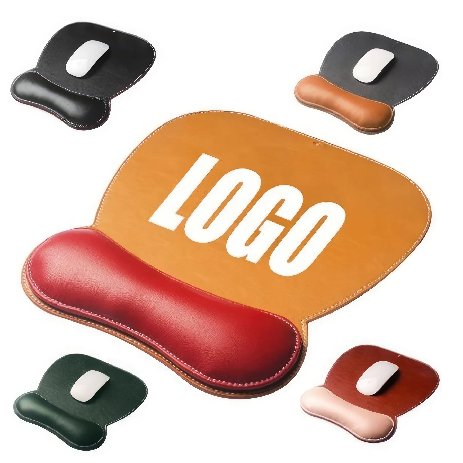 Custom PU Leather Computer Laptop Mouse Pad Split Set 2