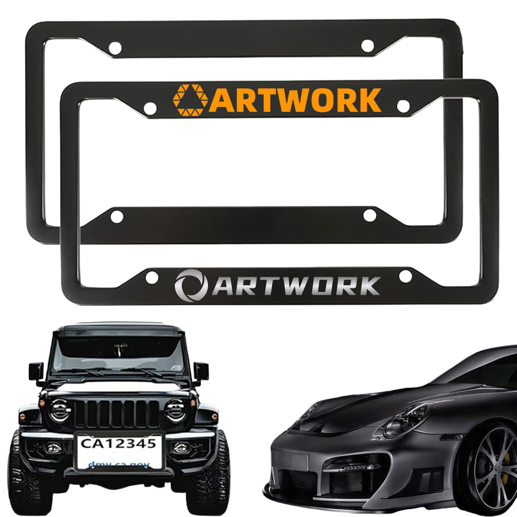 Matte Aluminum Car License Plate Frame 3