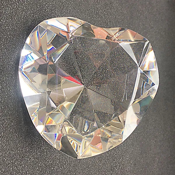 Personalized Crystal Heart Shaped Diamond Paperweight 6