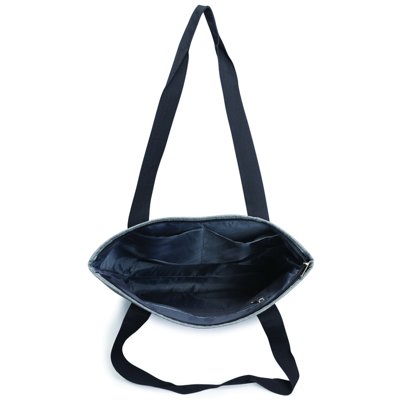 Heathered Zippered Polyester Tote Bag 3