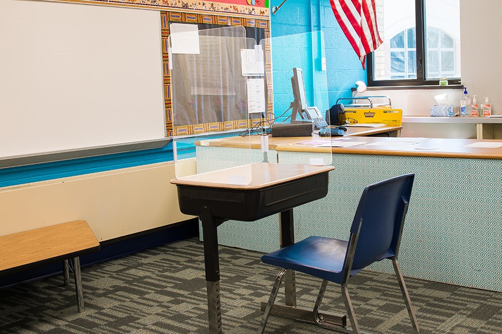 Student Desk Acrylic Shield