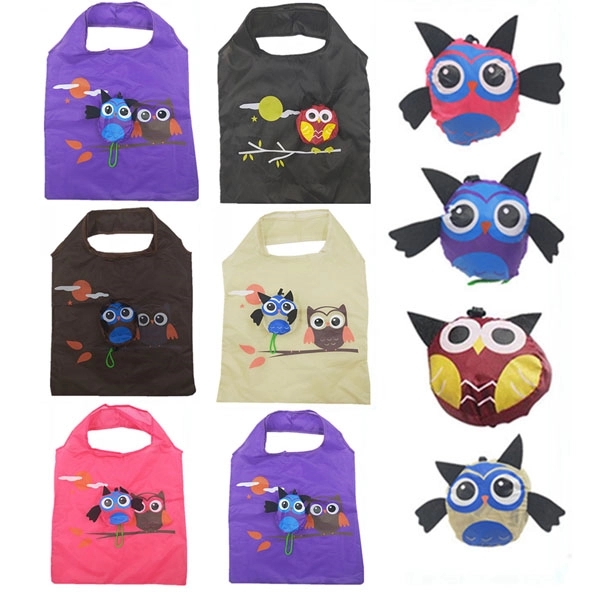 Owl Shape Folding Shopping Bag, custom tote bag with logo imprint 9