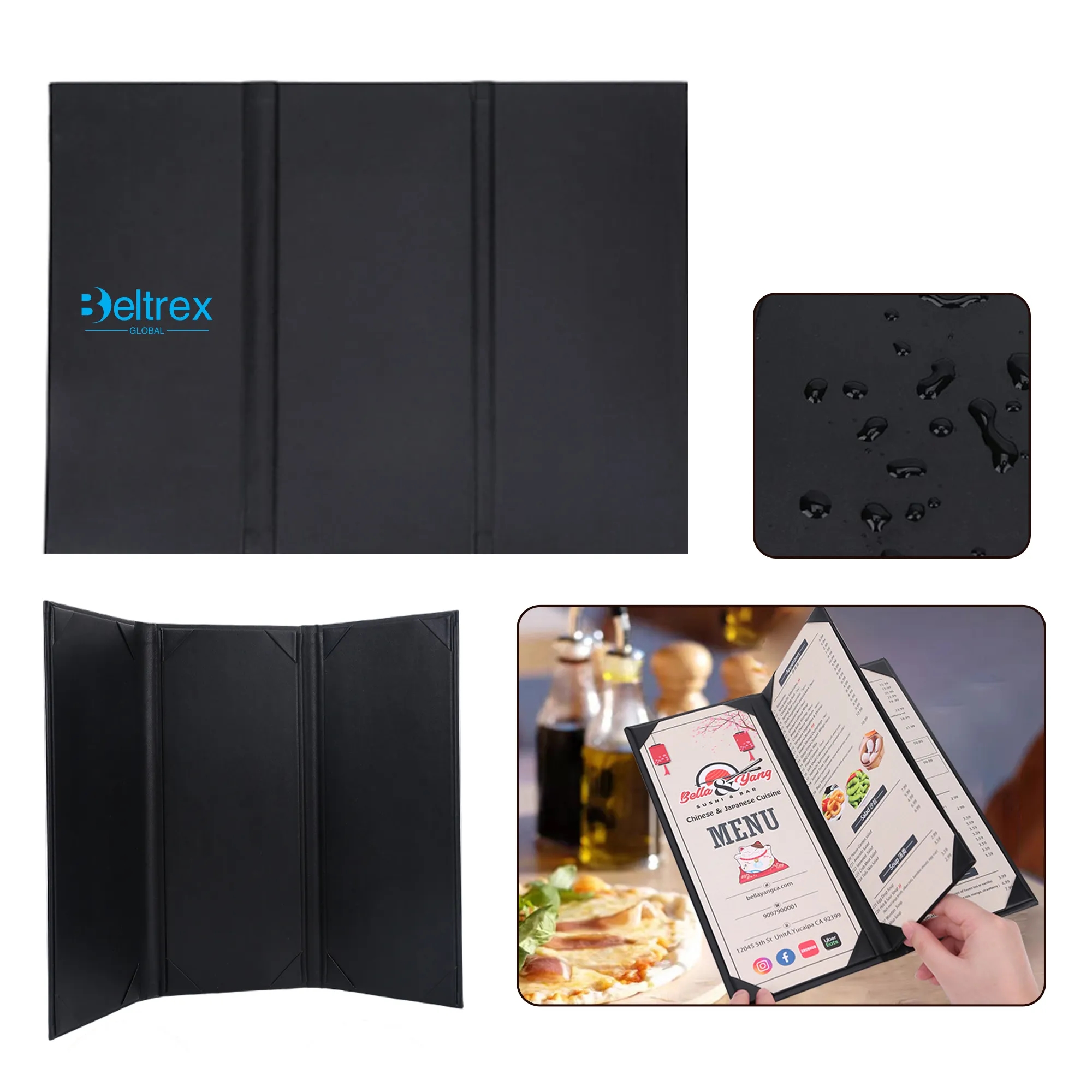 Durable PU Leather Menu Folder for Hotels and Restaurants 1