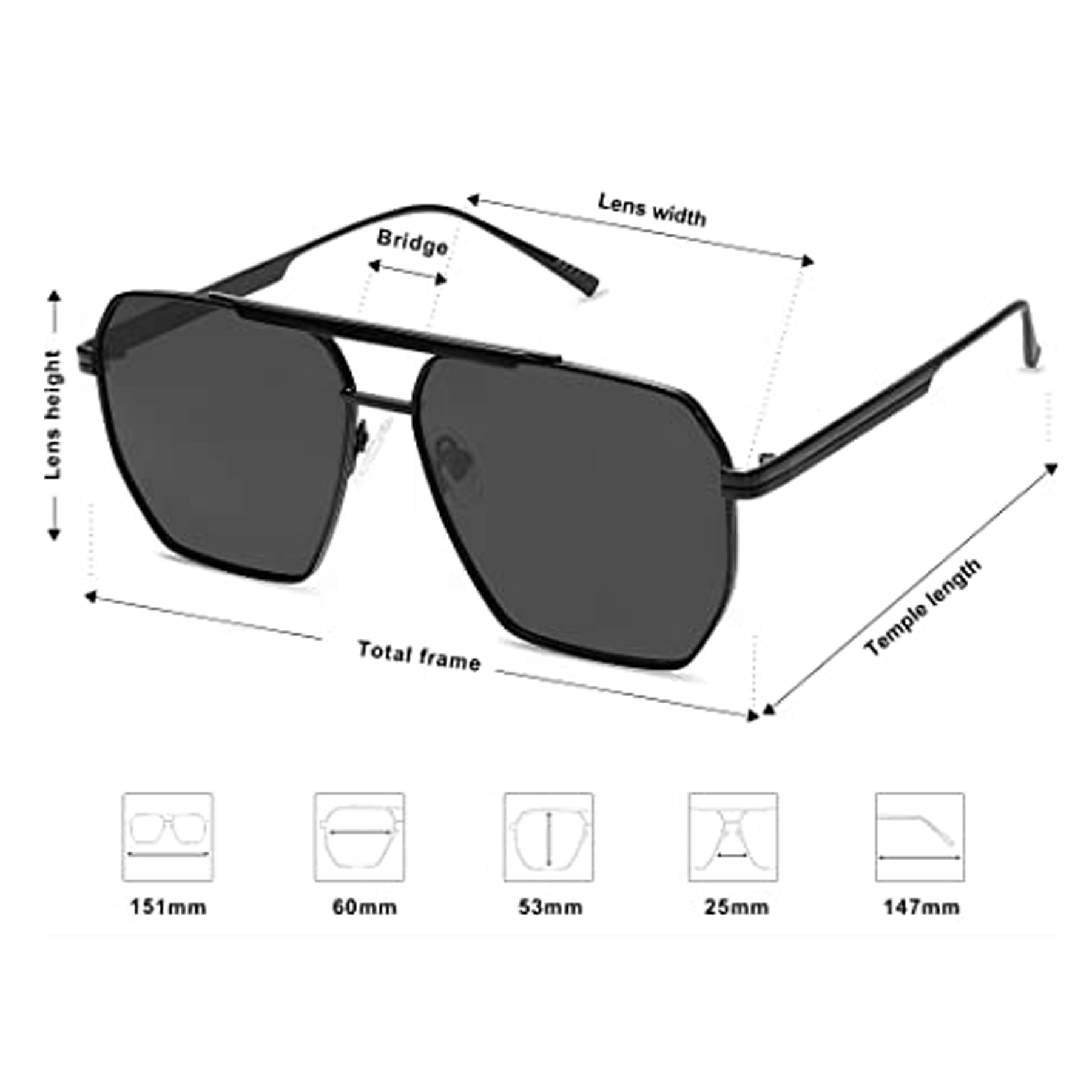Retro Oversized Square Polarized Sunglasses 3