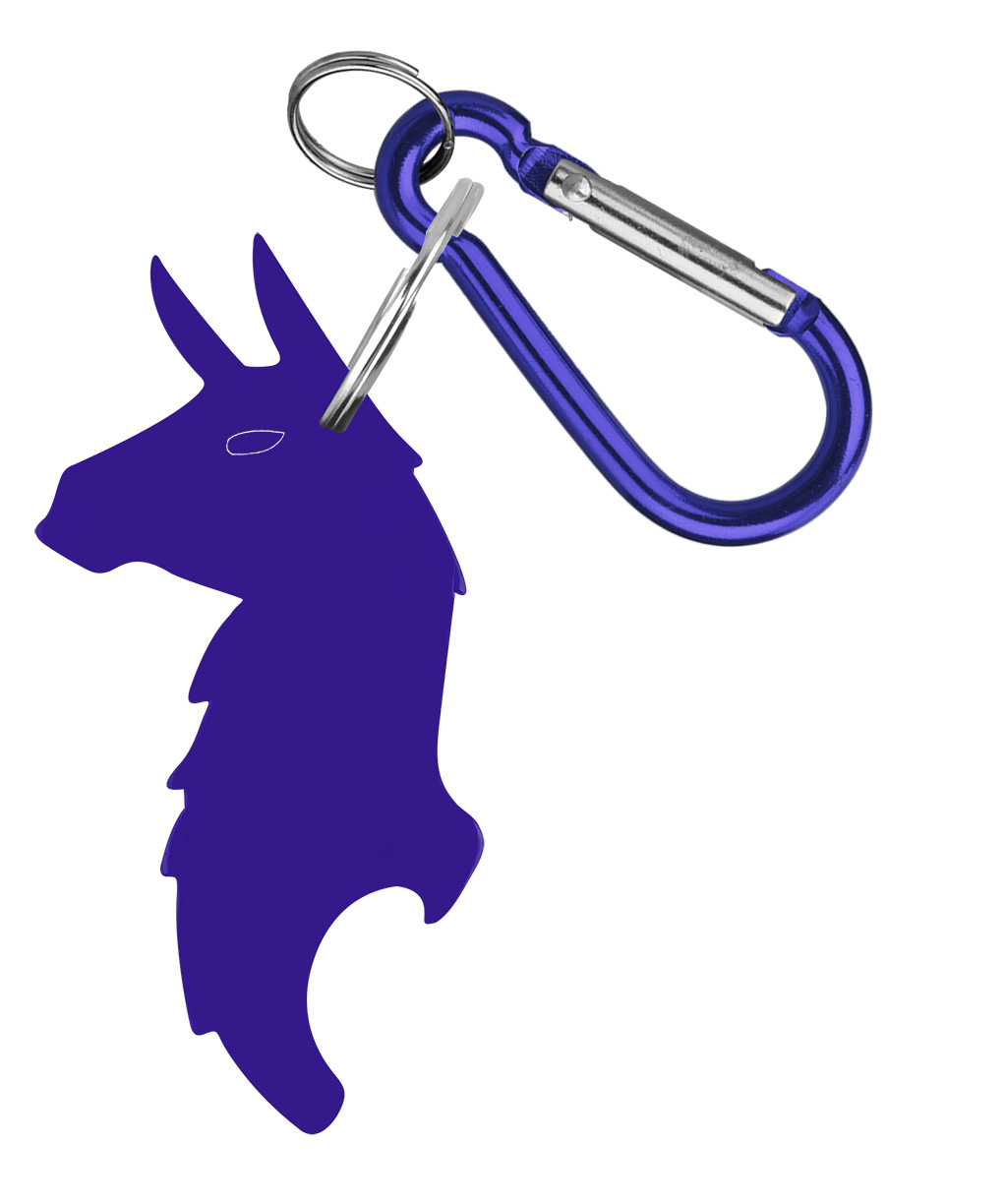 Llama Shape Bottle Opener Key Ring with Carabiner 3