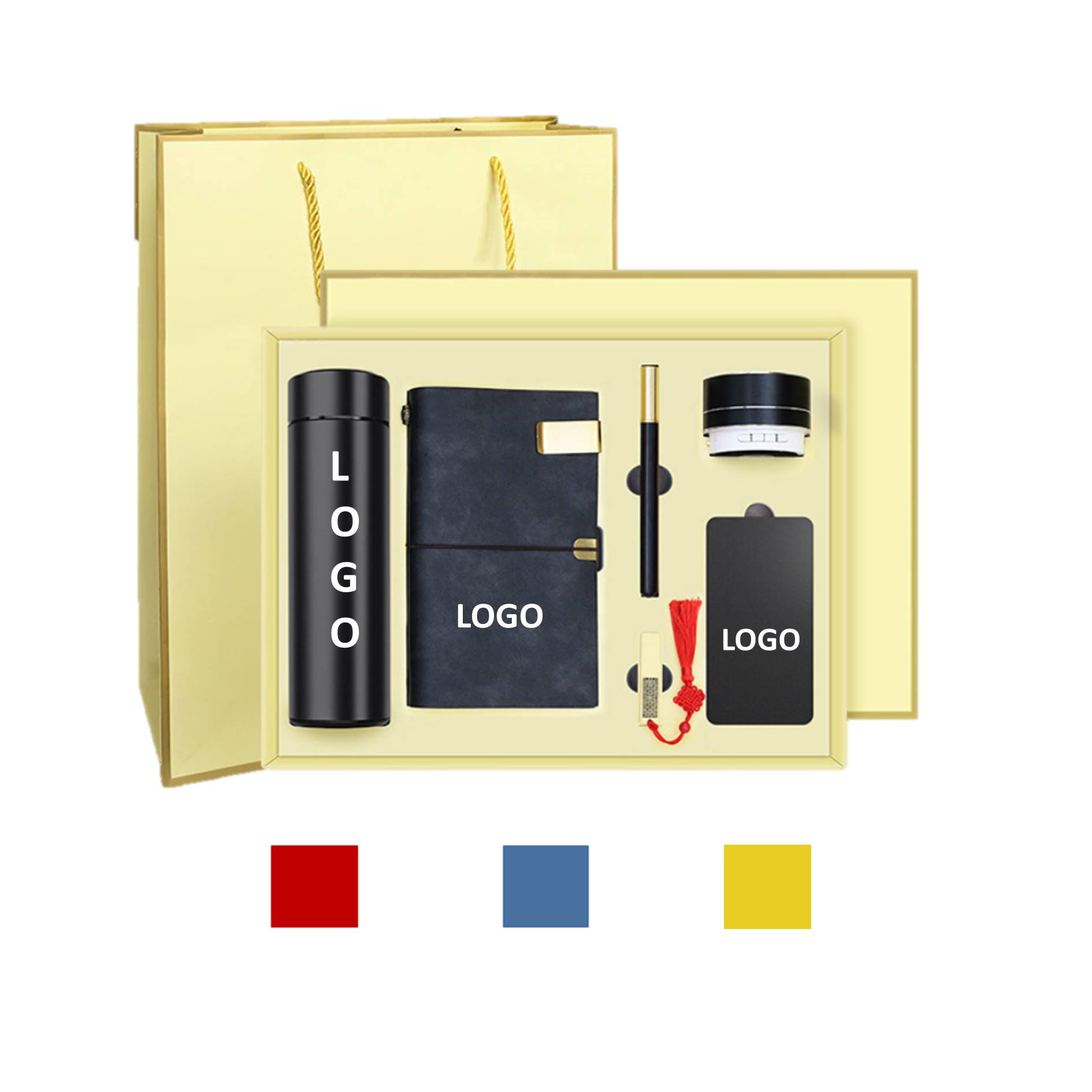 Tumbler Notebook Pen Usb Drive Speaker Power Bank Business Gift Set 1