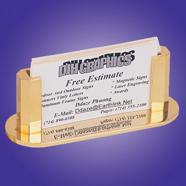 GOLD PLATED HEXAGON CARD HOLDER 2