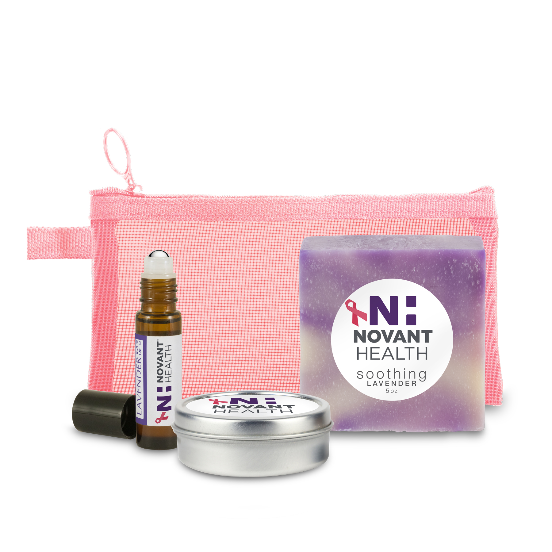 Wellness Retreat Set in Pink Mesh Zipper Bag 1