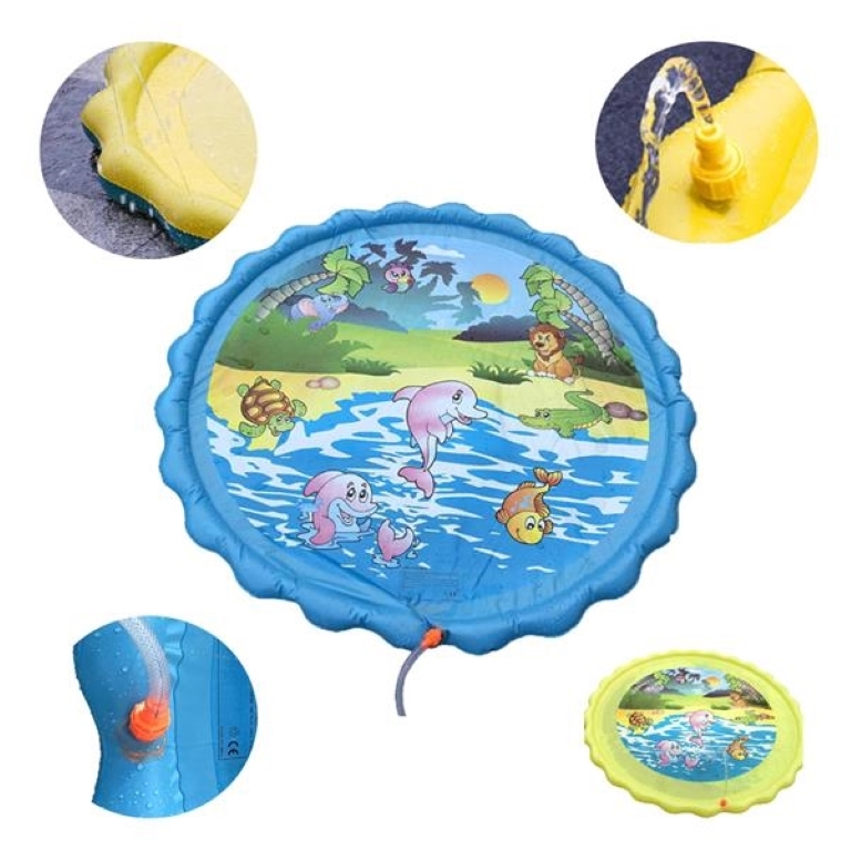 Inflatable outdoor sprinkler splash play mat 68" 14