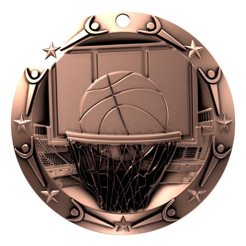 Basketball World Class Medallion (3") 7