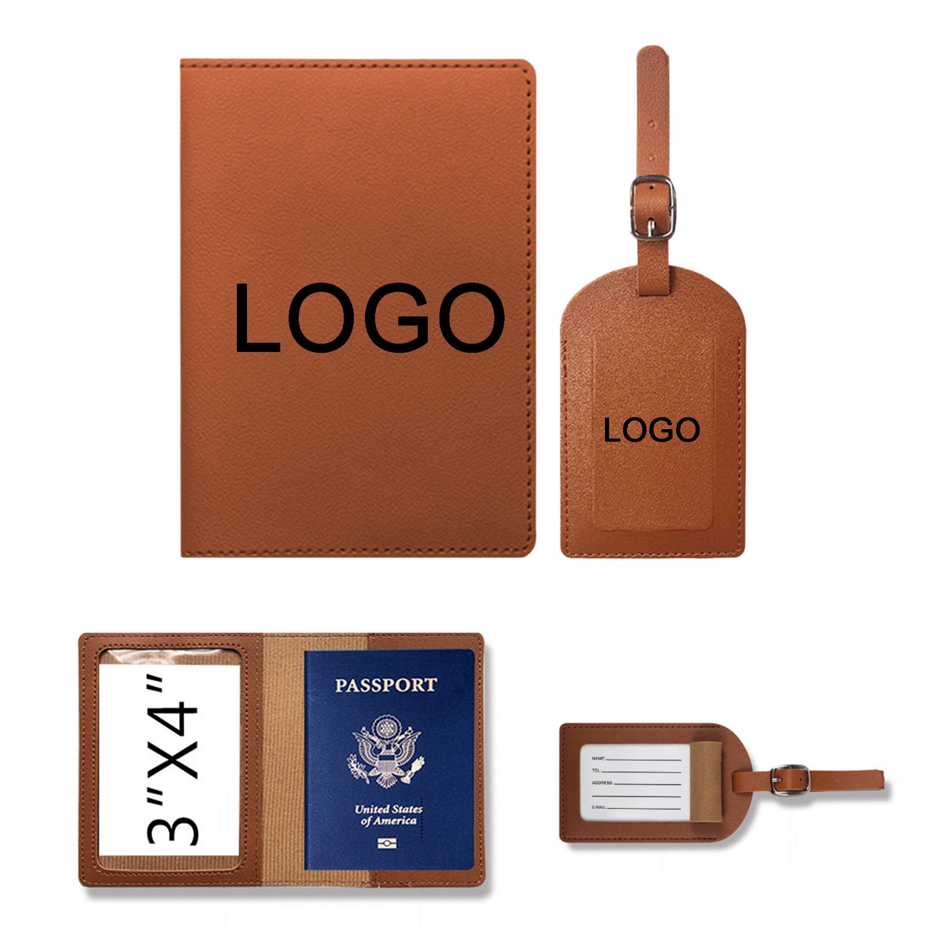 Passport Holder And Luggage Tag Set