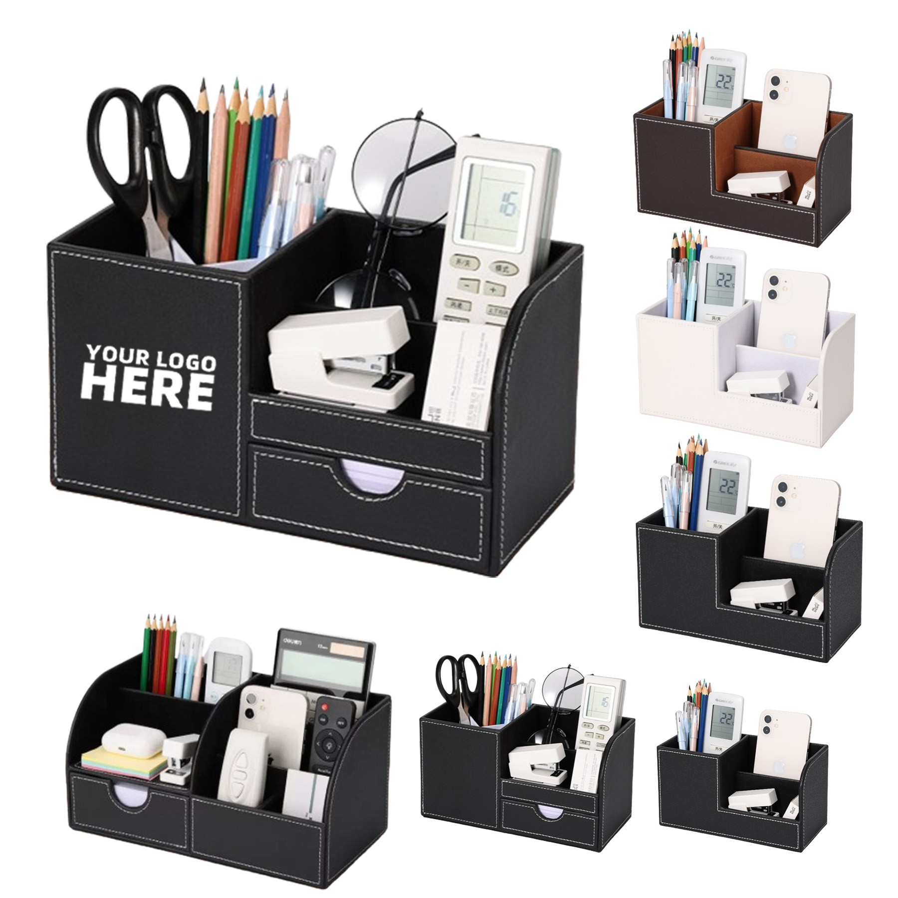Pu Leather Multi-function Desk Organizer