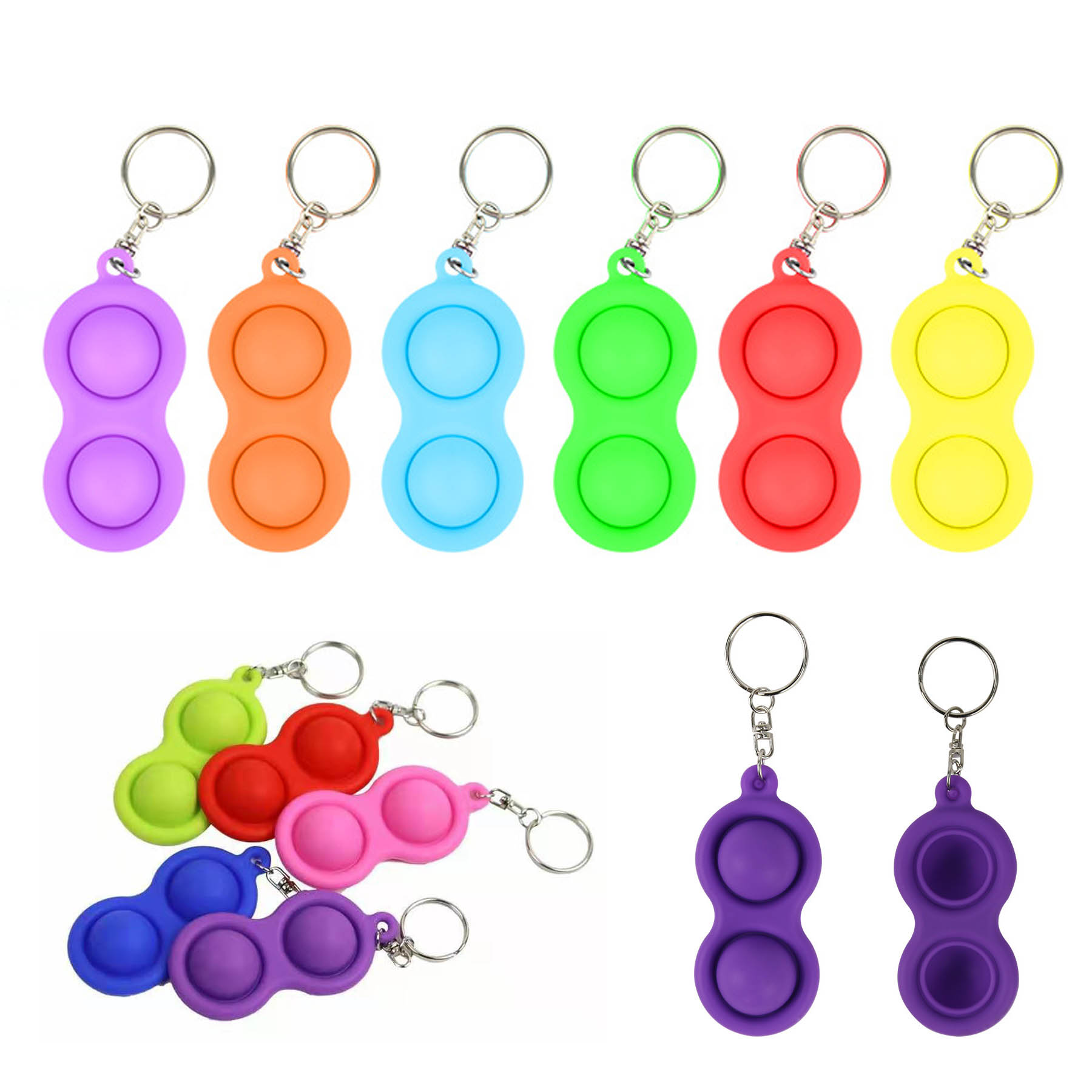 Push Bubble Fidget Toy Keychain 2