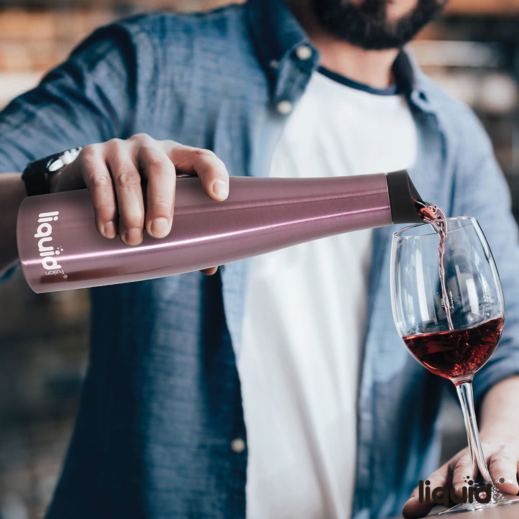 Liquid Fusion®  25 oz. Vacuum Insulated Steel Wine Carafe / Bottle 10