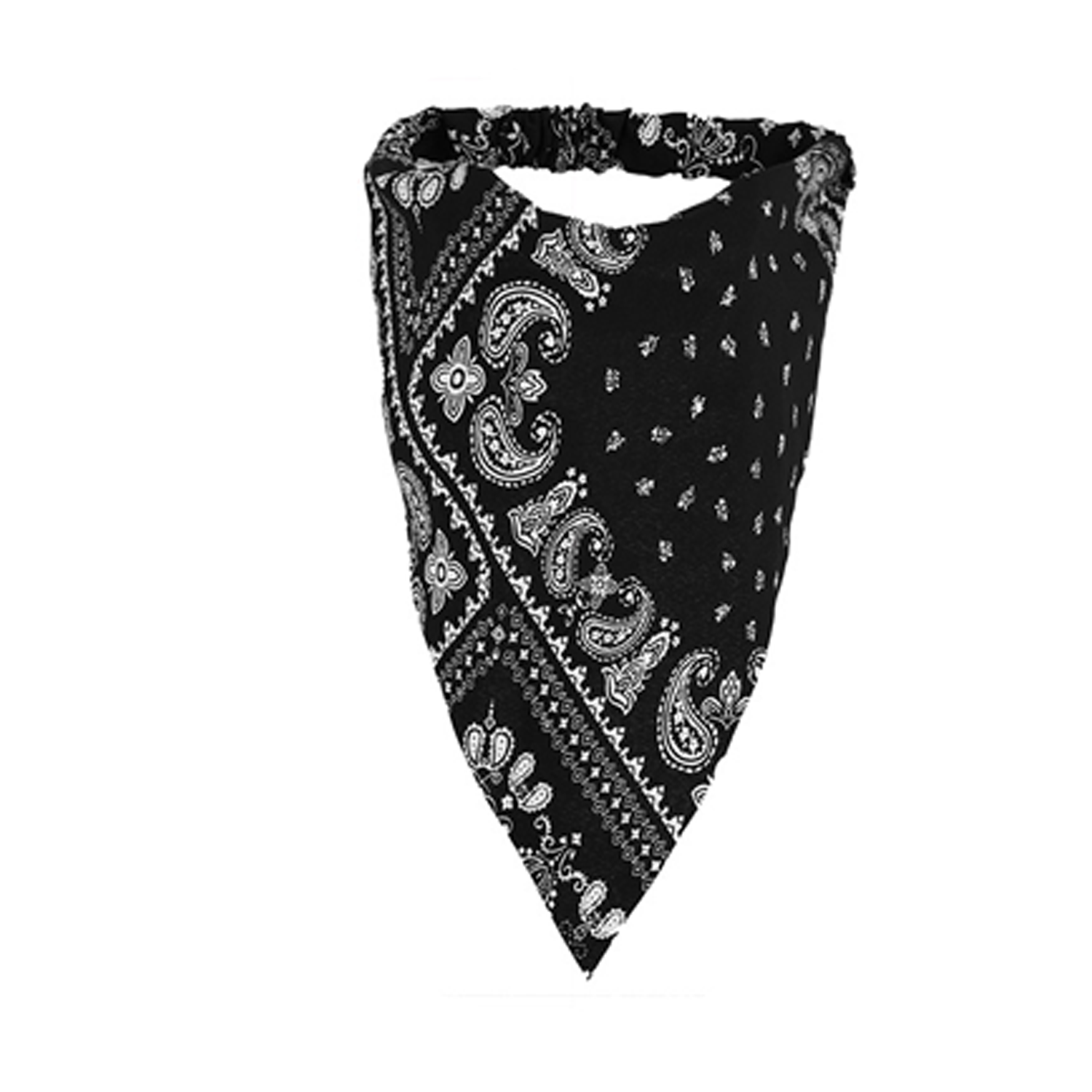 Bohemian style cashew flower elastic triangular headband 4