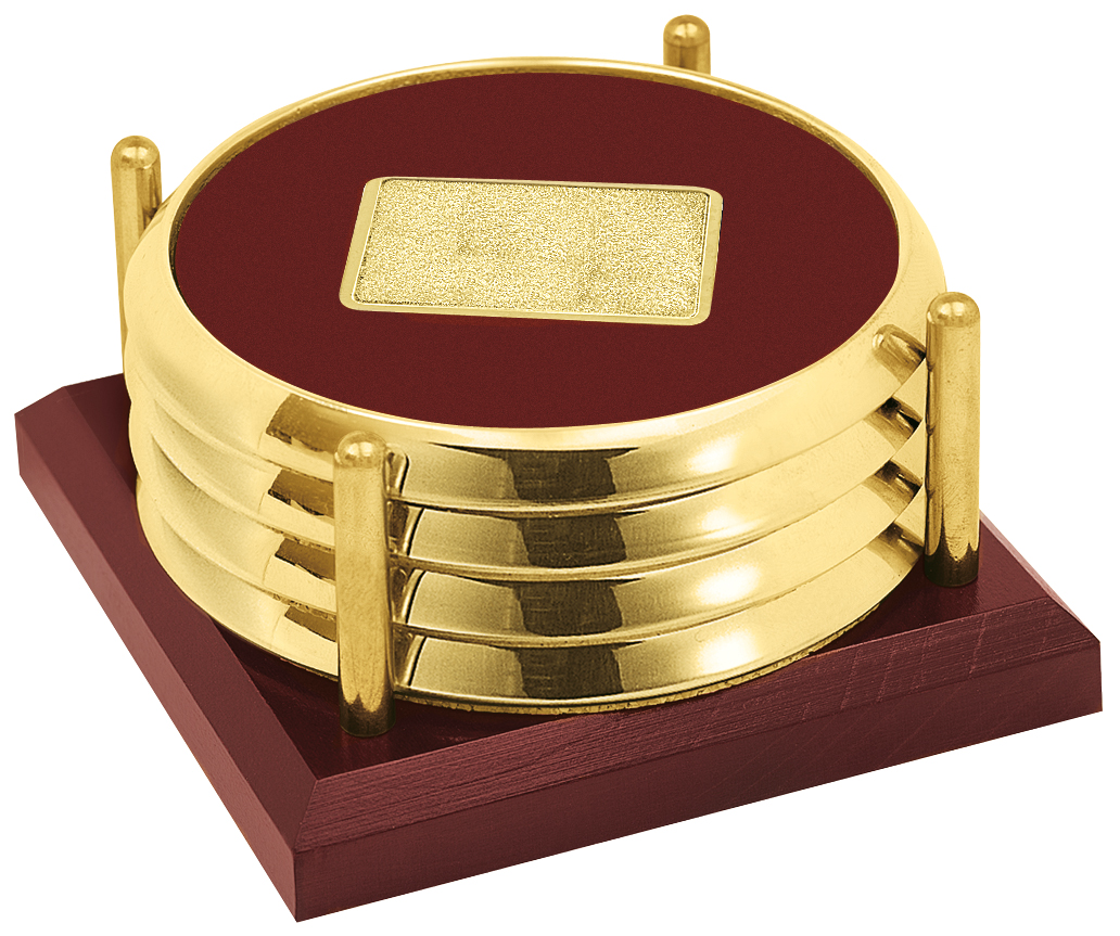 JAFFA® Four Coasters with Solid Cherry Tray 30
