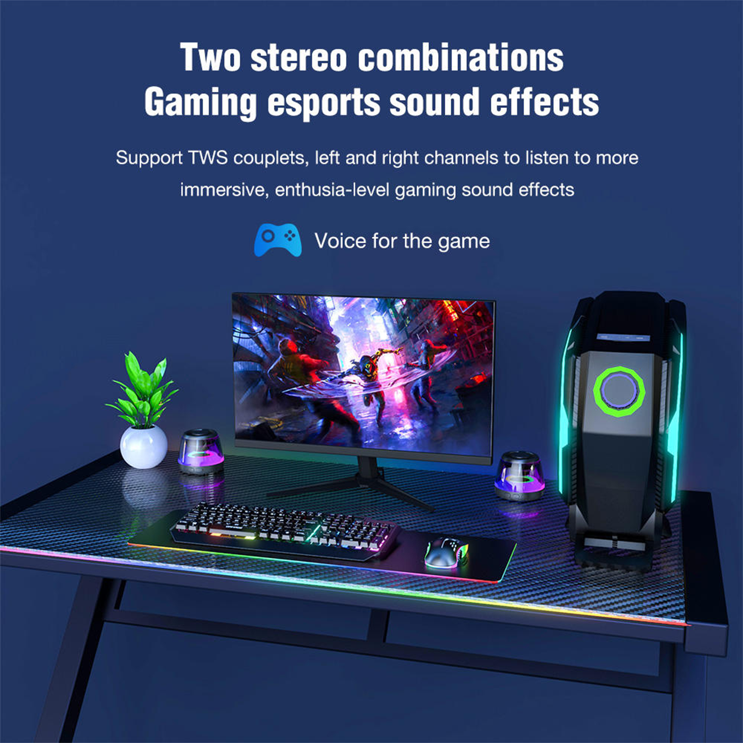 Portable Mini Bluetooth Speaker - Magnetic Base & RGB LED 2