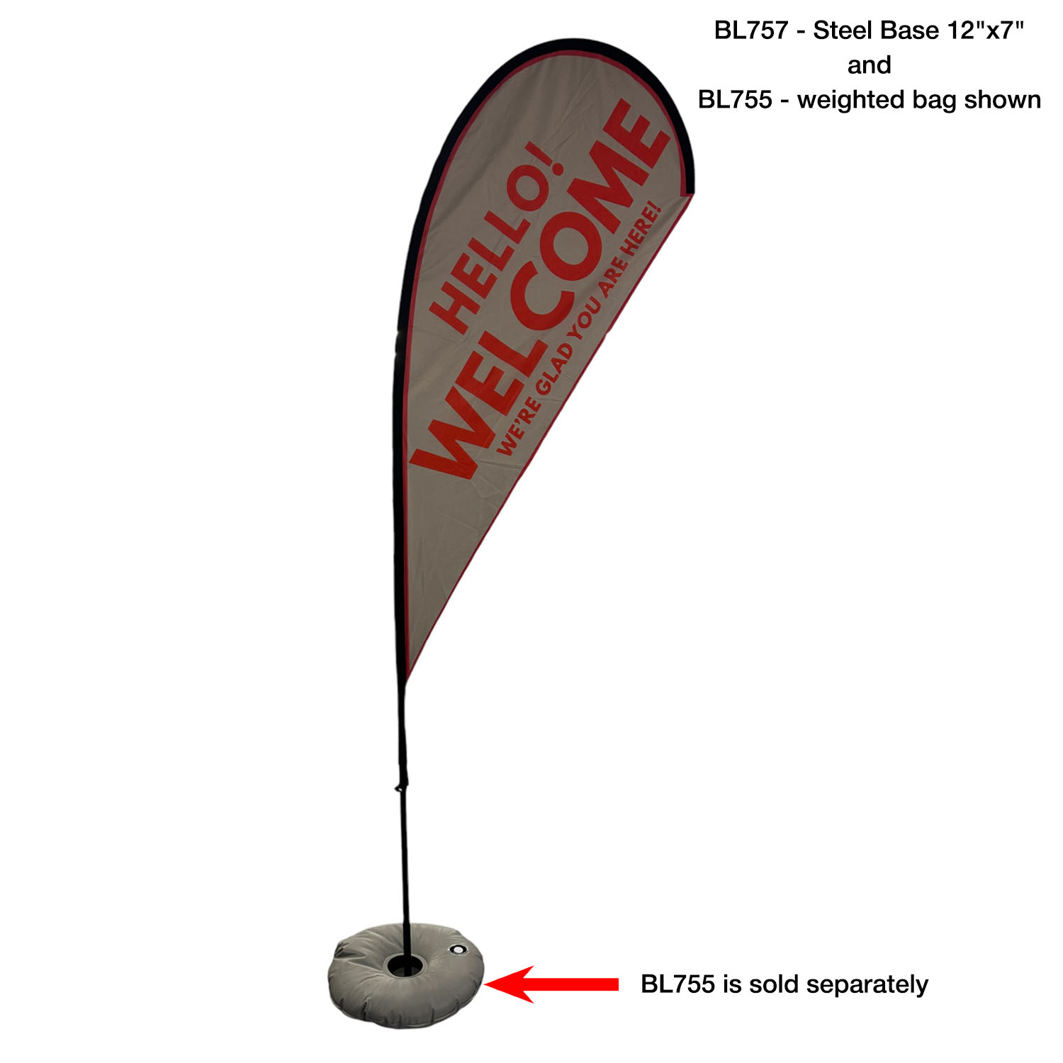 Steel Base, 12"x7", for Advertising Flags 3