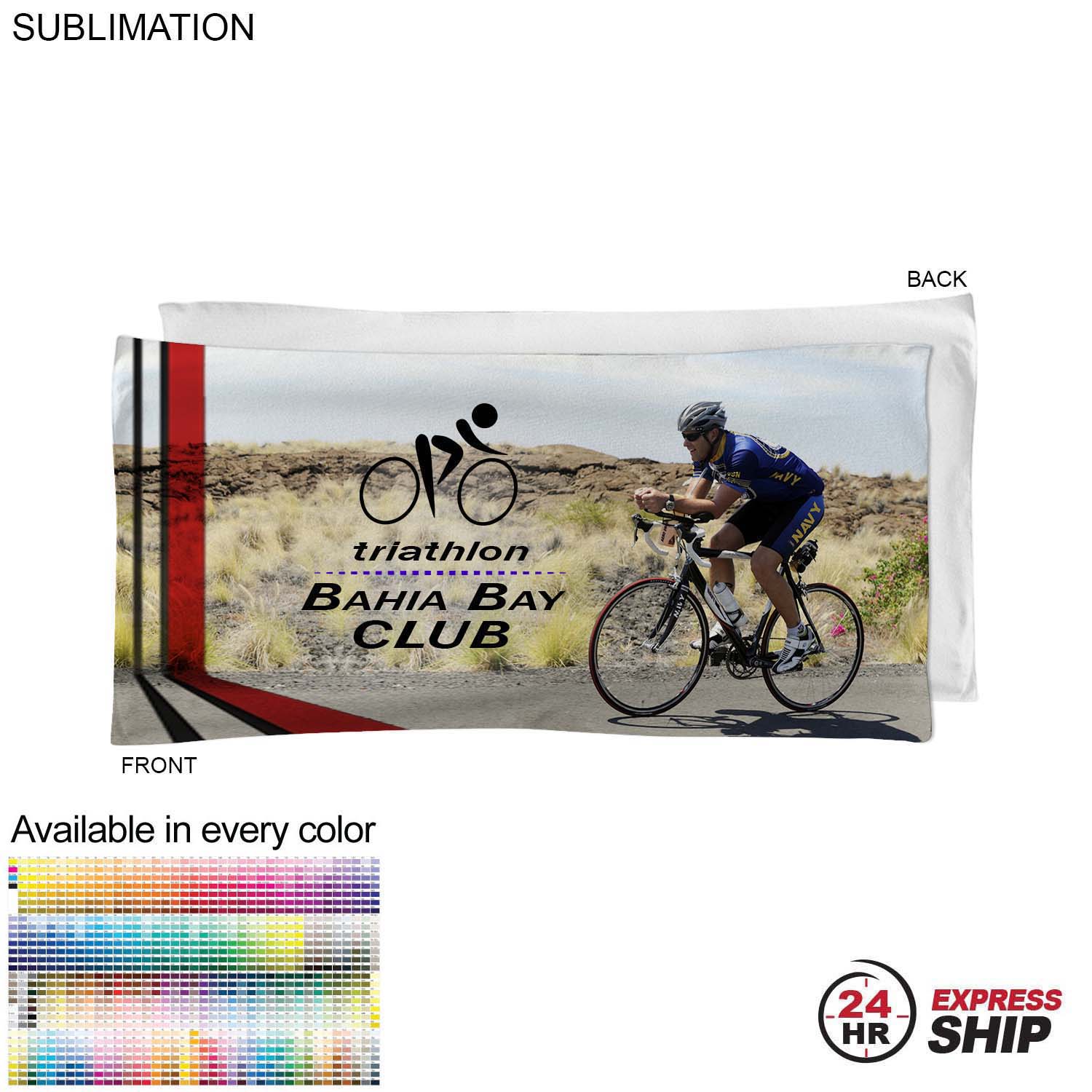 24 Hr Express Ship - Absorbent Microfiber Dri-Lite Terry Cycling Towel, 20x40, Sublimated 7