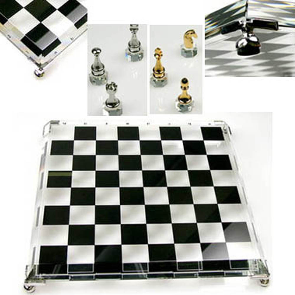 Highend Genuine Crystal Chess Board and Chessmen 1