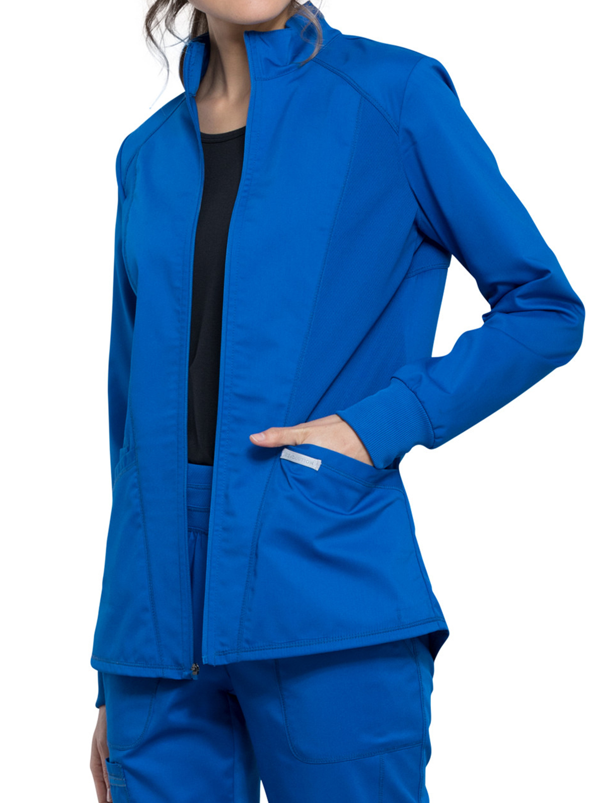 Cherokee - Workwear Revolution - Women's 2-Pocket Zip Front Jacket 3