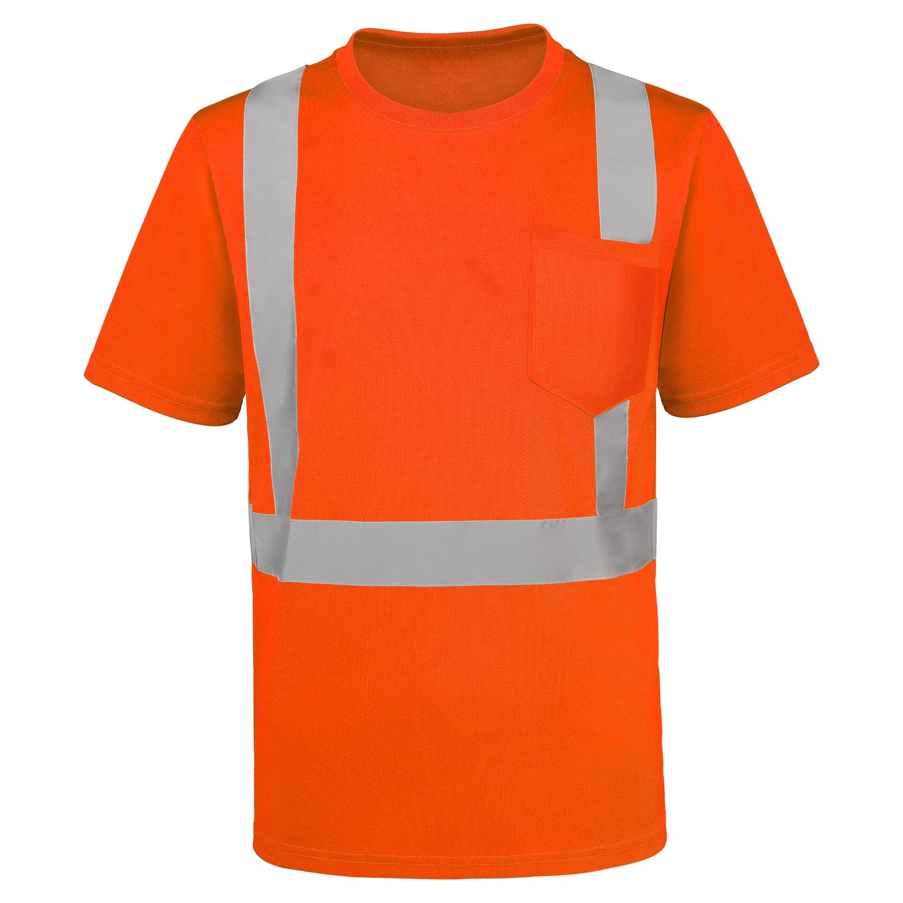 4 Oz. Class 2 Men's Short Sleeve Hi Vis Reflective Safety T-Shirt W/ Pocket 3