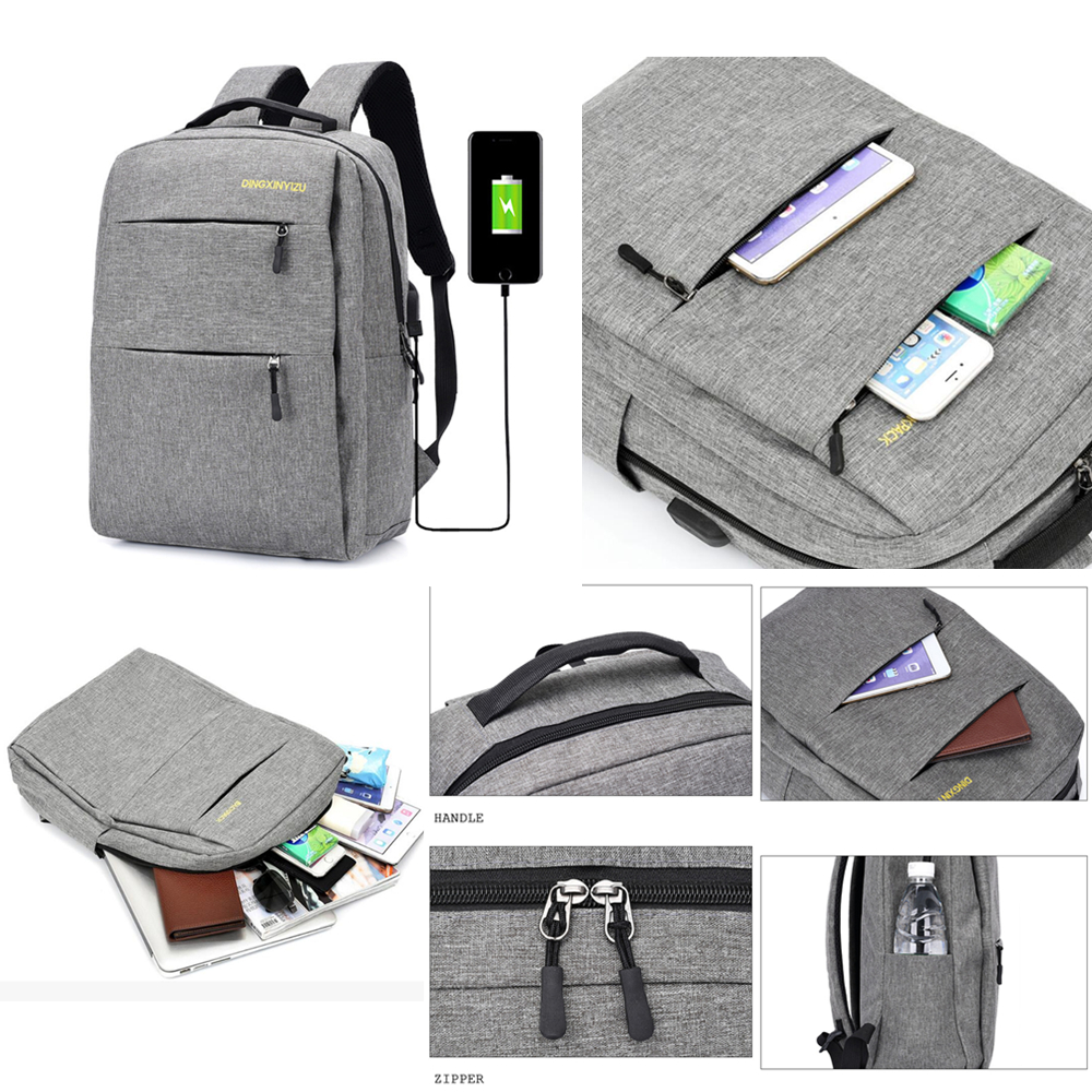 3 Pieces Customized Travel Laptop Backpack With USB Charging Port 5