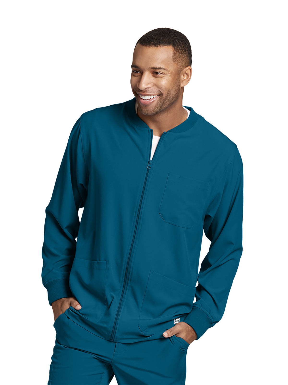 Skechers - Men's Three-Pocket Zip-Up Structure Warm-Up Scrub Jacket 14