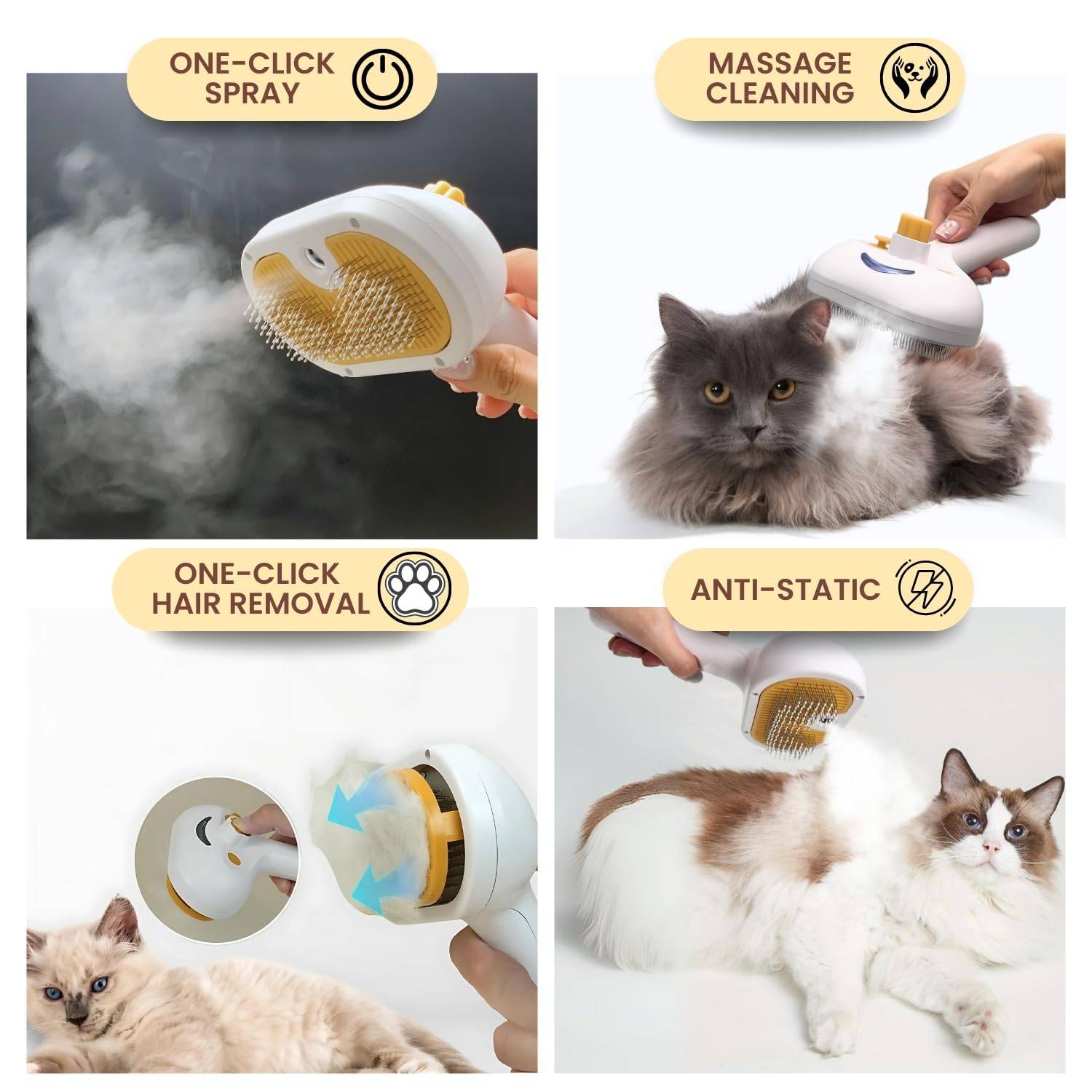 Steam Pet Brush – Spray Hair Removal Comb for Cats & Dogs 5