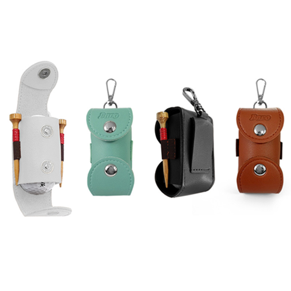 Leather Golf Ball Holder Bag 6