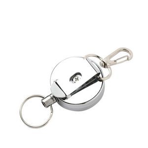 Auto Stretch All Metal Key Chain With Secure Clothing Clips 11