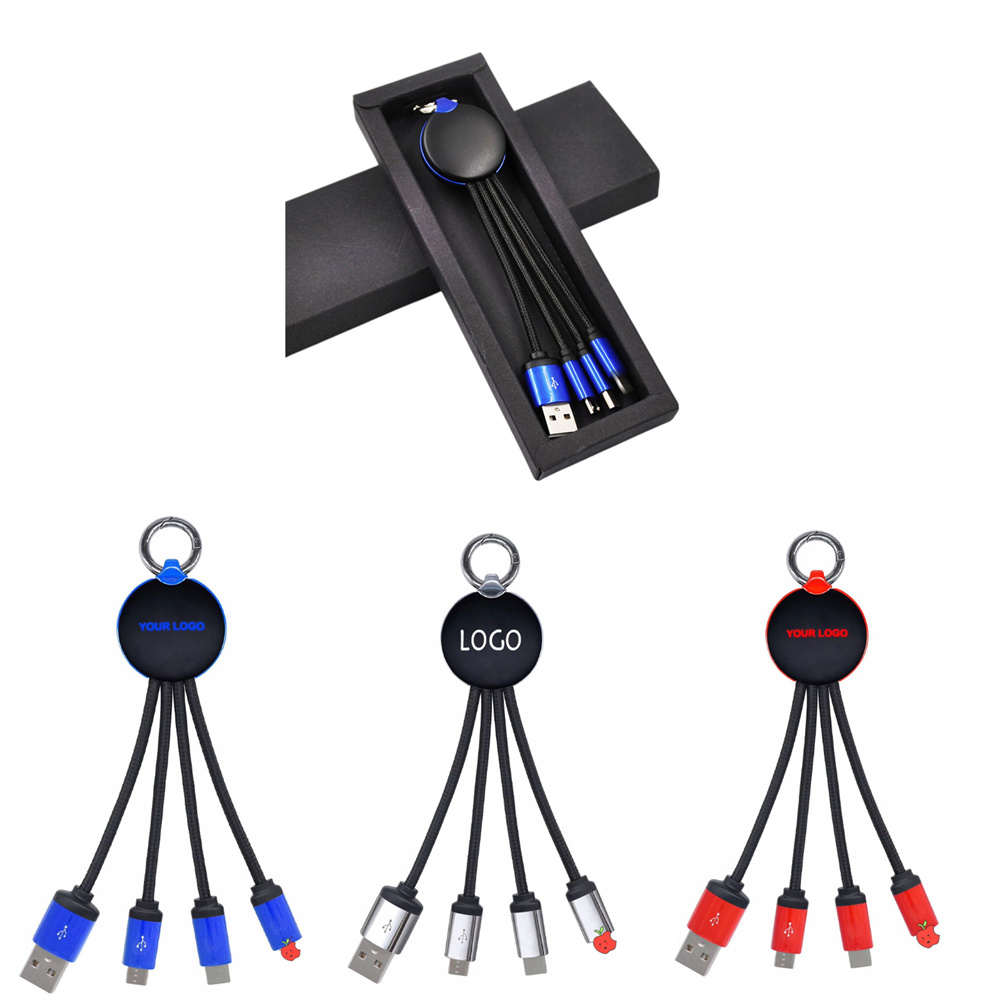 3 in 1 Charging Cable with Keychain