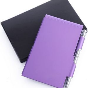 Pocket Aluminum Memo Pad Holder With Ballpoint Pen 12
