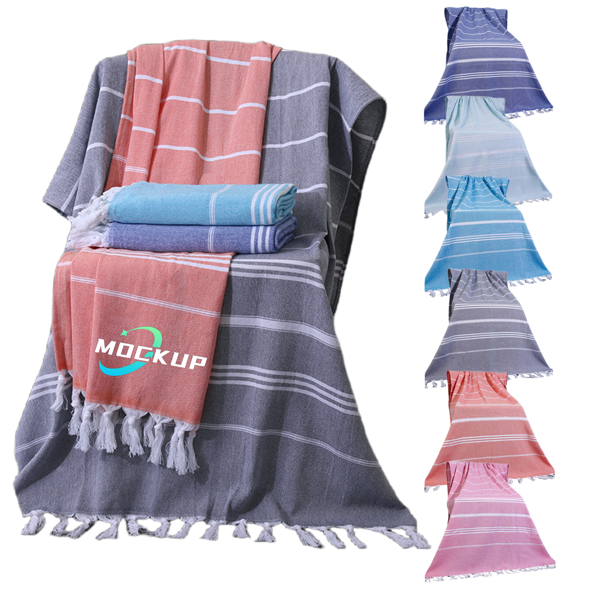 Lightweight Turkish Tassel Beach Towel 4