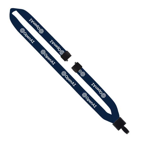 3/4" Polyester Lanyard with Non-Swivel Plastic Hook 77