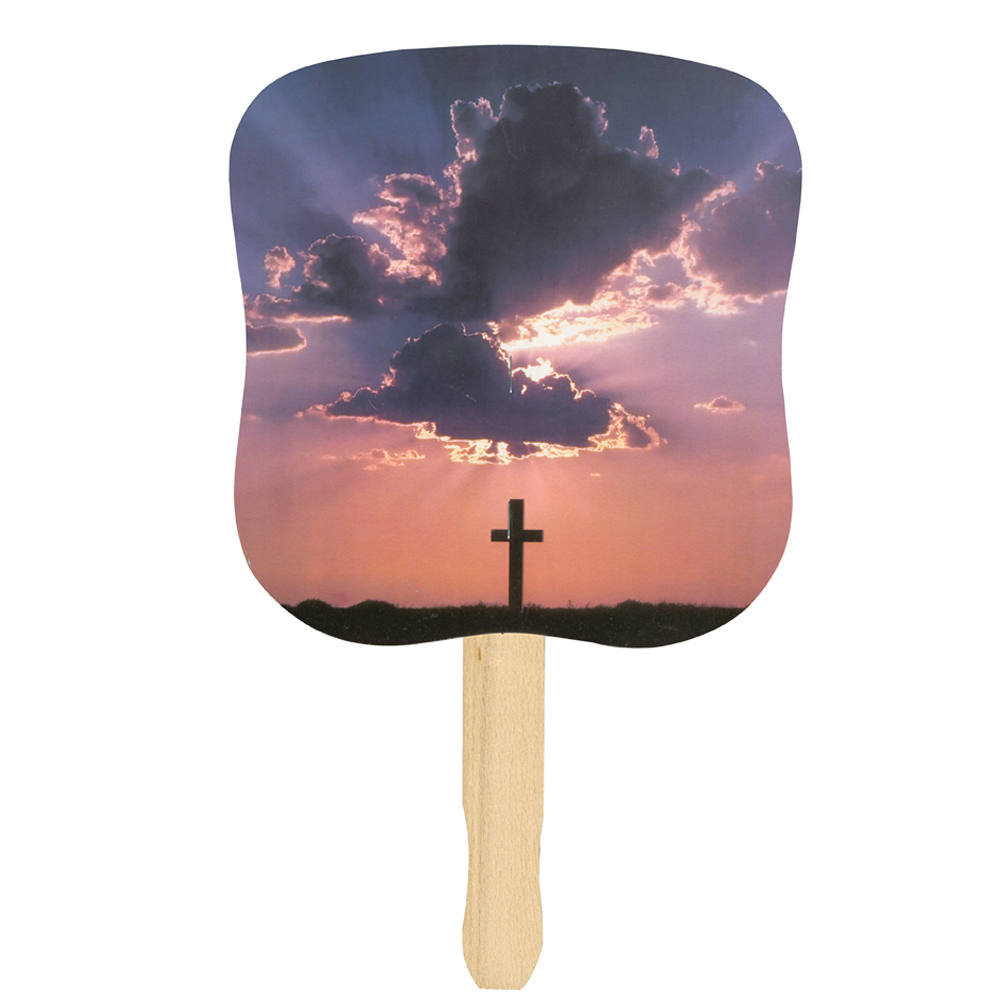 Stock Design Hand Fan - Cross