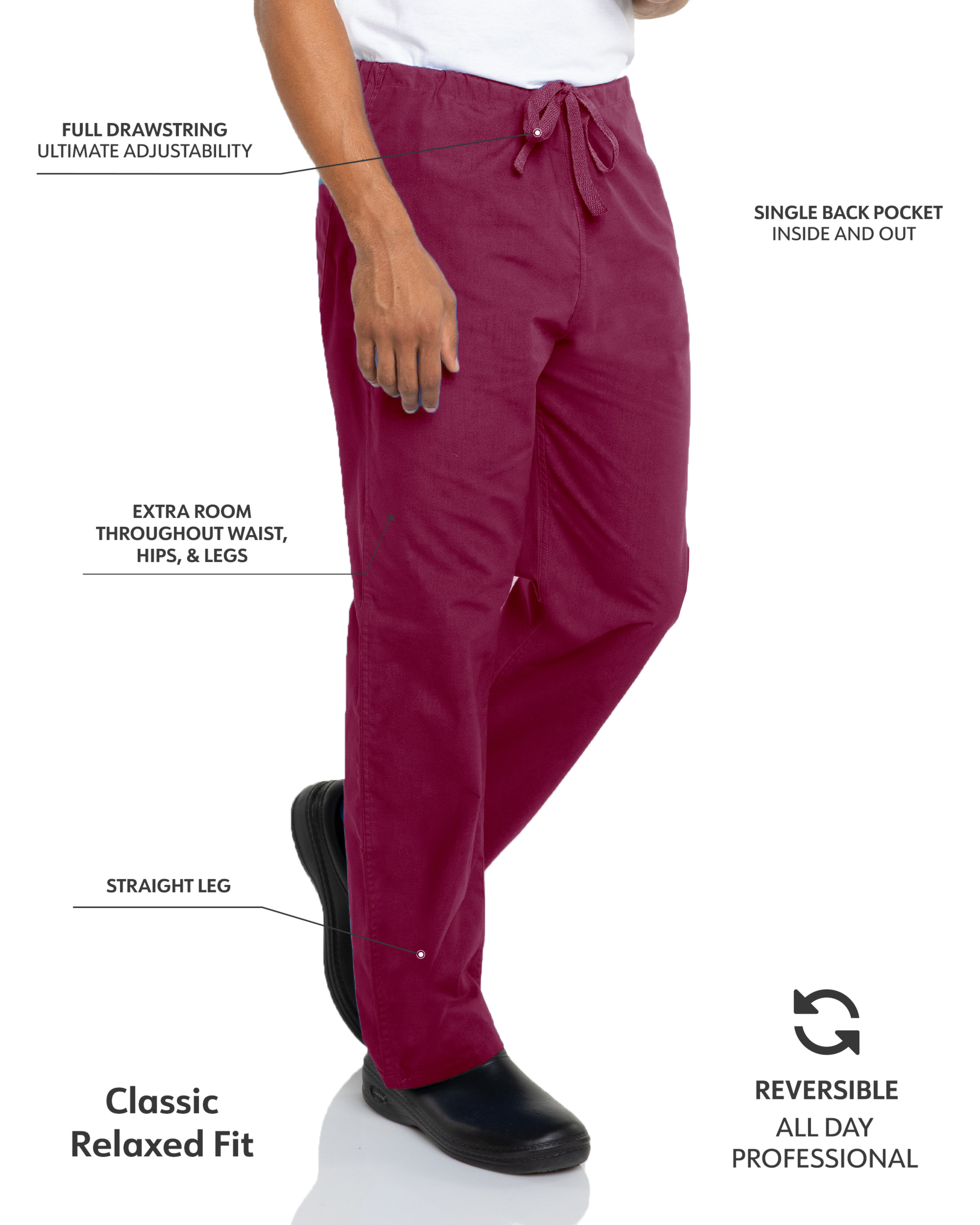 Landau - Essentials - Unisex One-Pocket Reversible High-Rise Waist Pant 45