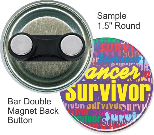Bar Double Magnet 1 1/2 Inch Round Button 2